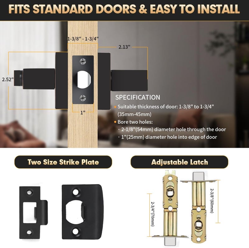 RAZCC Privacy Door Levers, 1 Pack Oil Rubbed Bronze Door Handles Interior Heavy Duty Bed and Bath Keyless Door Locksets, Reversible for Left Right Handed Doors - Image 4