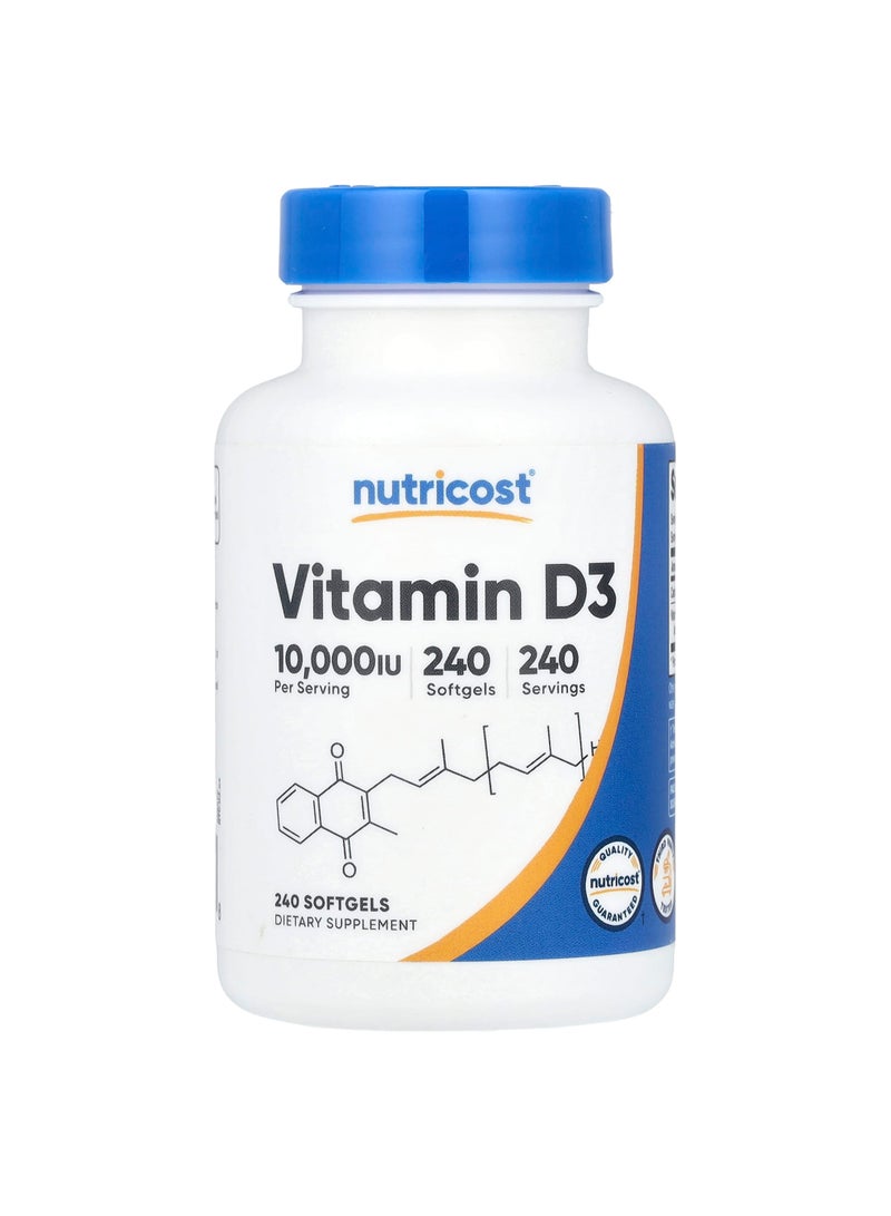 Vitamin D3, 250 mcg (10,000 IU), 240 Softgels
