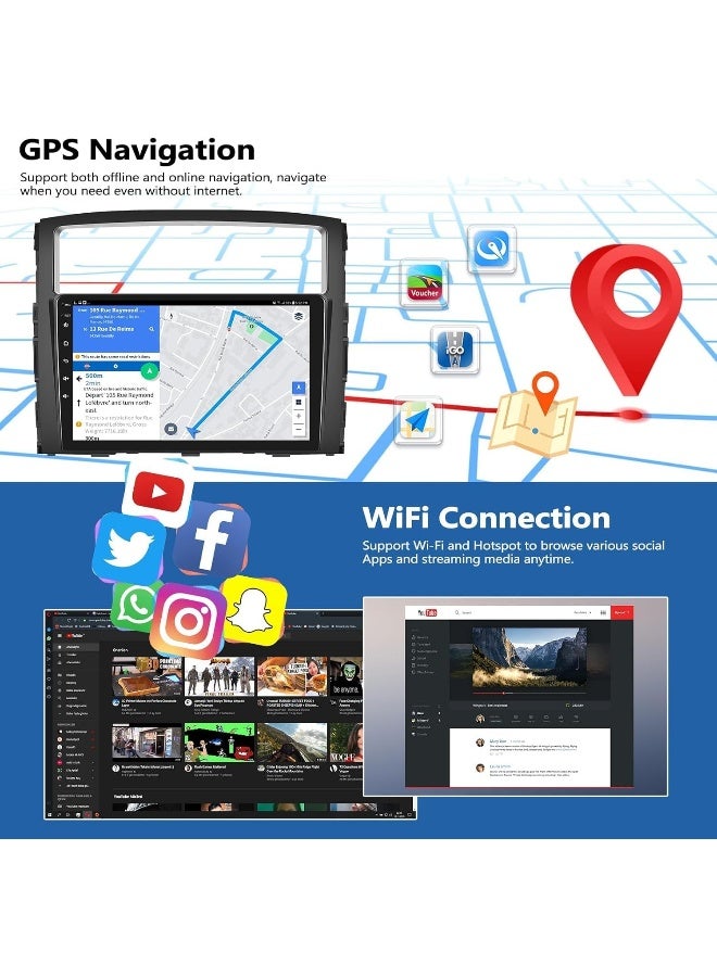 Vierex Fit Mitsubishi Pajero Car Stereo Android Screen 2006-2021 With Apple Carplay Android Auto Wireless 5G WiFi 4G DSP AHD Camera Included Fast Interface Quick Boot (8+128GB 360D Cameras) - Image 5