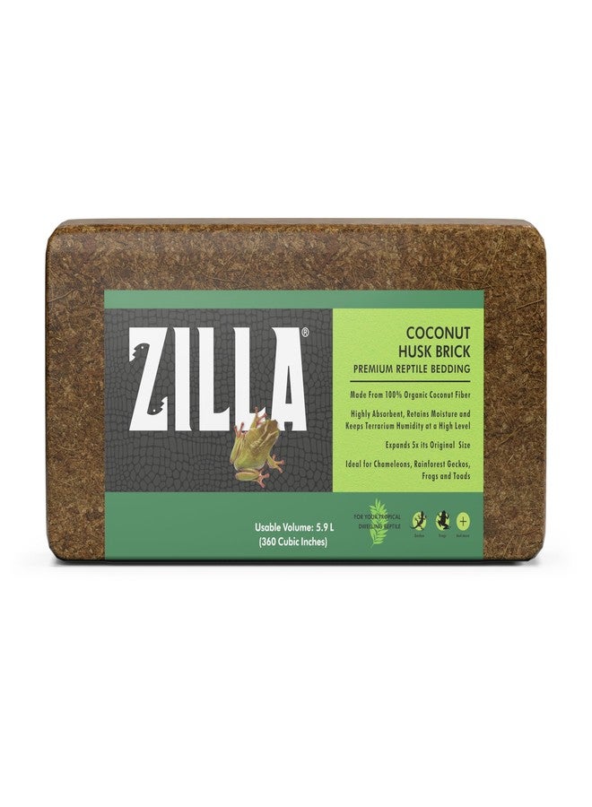 Zilla Coconut Husk Brick, Organic Bedding for Reptiles, Made with 100% Coconut Fiber, Ideal for Tropical Habitats and Egg Incubation - Image 1