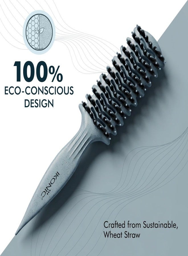أي كونيك فرشاة الشعر IKONIC Me Vent Curl IKM-2156 الصديقة للبيئة، لتحديد تجعيدات الشعر بدقة وفك تشابكه، شعيرات نايلون مضادة للكهرباء الساكنة لمنح الشعر ملمسًا ناعمًا ولامعًا، مناسبة للتجفيف بالهواء الساخن والتصفيف الجاف والرطب - لون أزرق فاتح - Image 4