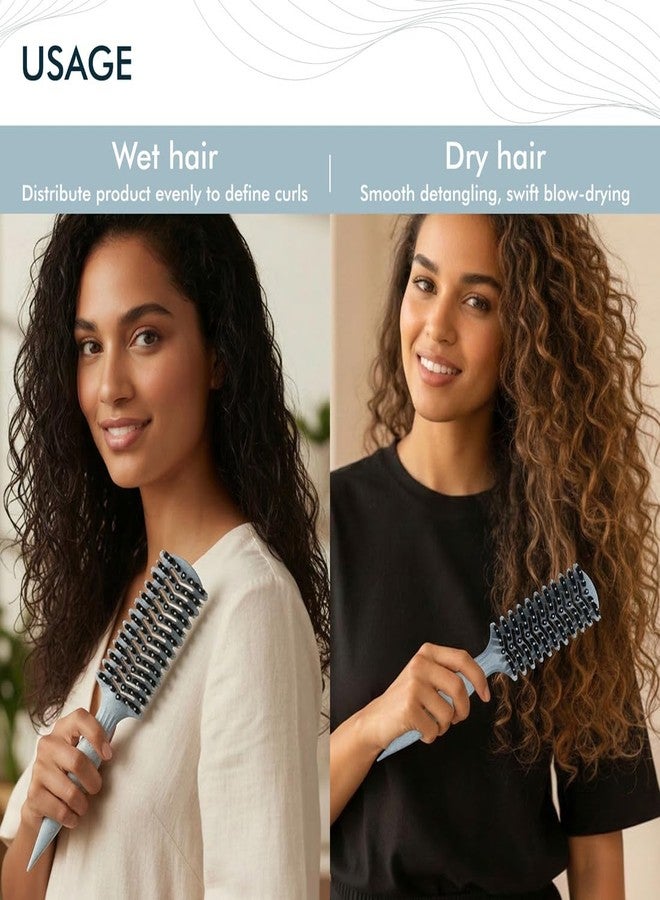 أي كونيك فرشاة الشعر IKONIC Me Vent Curl IKM-2156 الصديقة للبيئة، لتحديد تجعيدات الشعر بدقة وفك تشابكه، شعيرات نايلون مضادة للكهرباء الساكنة لمنح الشعر ملمسًا ناعمًا ولامعًا، مناسبة للتجفيف بالهواء الساخن والتصفيف الجاف والرطب - لون أزرق فاتح - Image 5