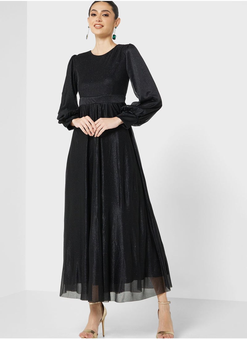 Khizana - Puff Sleeve A-Line Dress - Image 1
