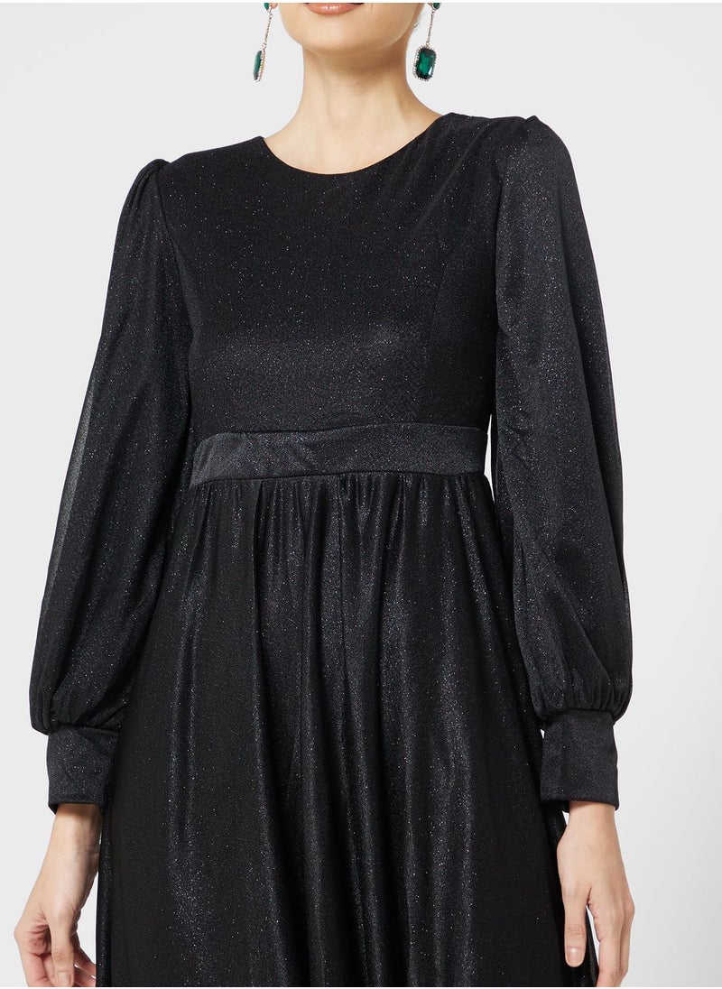 Khizana - Puff Sleeve A-Line Dress - Image 1