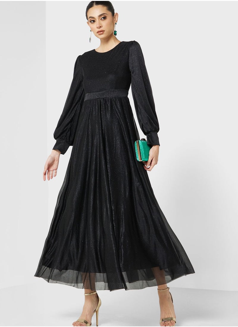 Khizana - Puff Sleeve A-Line Dress - Image 1