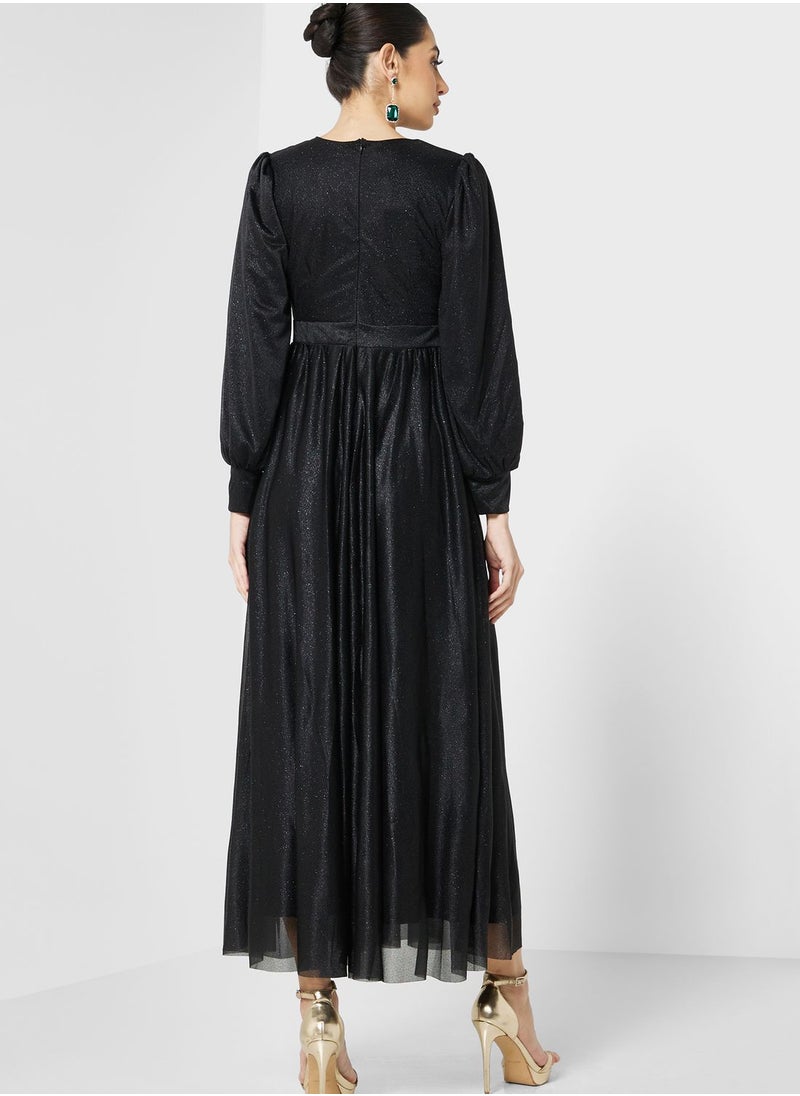 Khizana - Puff Sleeve A-Line Dress - Image 1