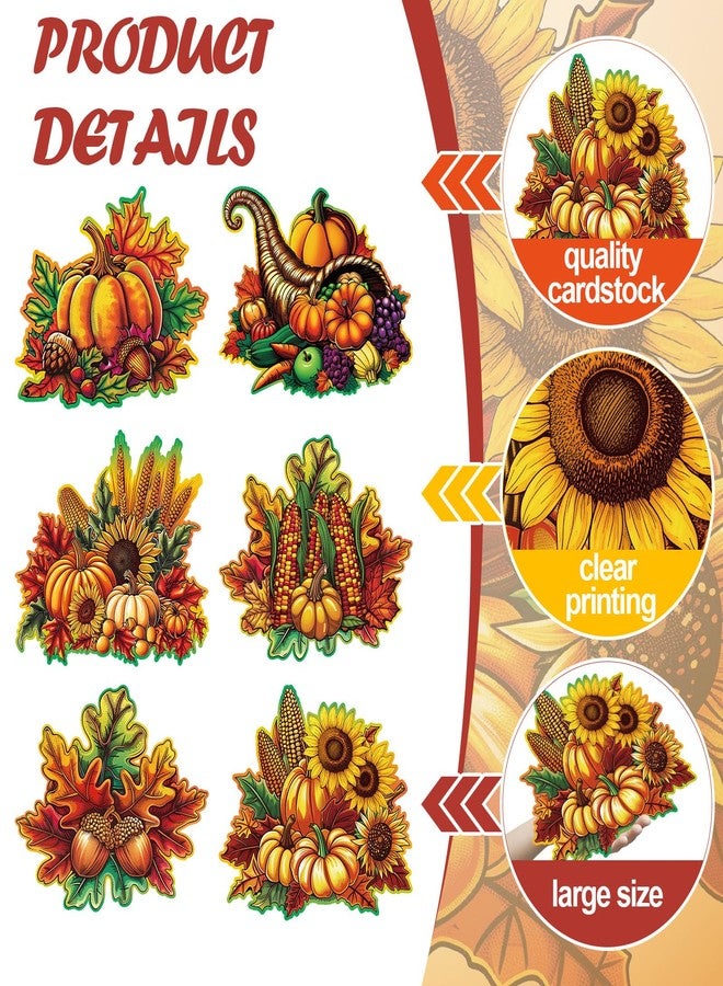 Marspark 12 Pcs Vintage Fall Harvest Cutouts Assorted Size Autumn Splendor Cutouts Fall Thanksgiving Bulletin Board Decoration for Office Classroom Party Bulletin Board Wall Chalkboard Home Decor - Image 4