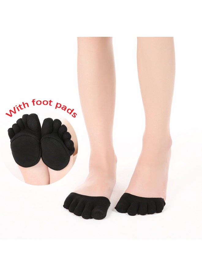 3 Pairs Toe Topper Socks No Show Liner Socks Women Finger Half Socks Non Slip Invisible Separated Socks for High Heels Sandals Sling - Image 4