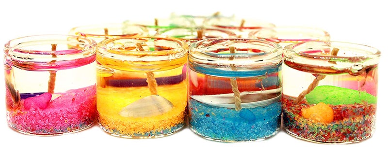 Oramsa Luxury Small Multicolour Smokeless Decorated Mini Cute Little Glass Jelly Gel Candles for Home Decor Diwali Decoration,Spa,Birthdays Party,Festivals (6 Pieces) - Image 5