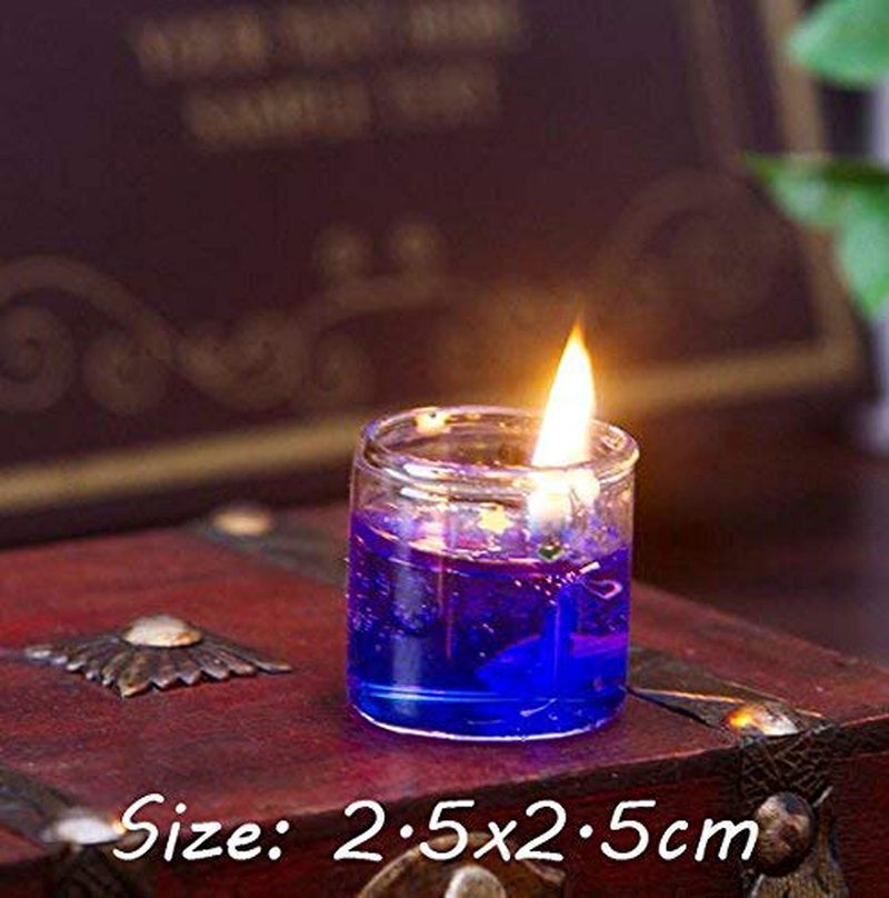 Oramsa Luxury Small Multicolour Smokeless Decorated Mini Cute Little Glass Jelly Gel Candles for Home Decor Diwali Decoration,Spa,Birthdays Party,Festivals (6 Pieces) - Image 4