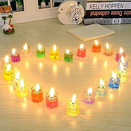 Oramsa Luxury Small Multicolour Smokeless Decorated Mini Cute Little Glass Jelly Gel Candles for Home Decor Diwali Decoration,Spa,Birthdays Party,Festivals (6 Pieces) - Image 3