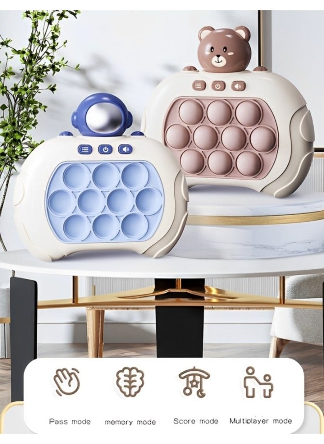 REOCLE - Pop Fast Push Bubble Game Quick Push Console Game Handheld Puzzle Game Sensory Toy Stress Light Up Game Toys Gifts for Boys Girls Teens - Image 1