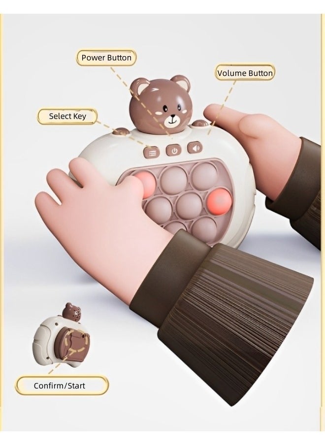 REOCLE - Pop Fast Push Bubble Game Quick Push Console Game Handheld Puzzle Game Sensory Toy Stress Light Up Game Toys Gifts for Boys Girls Teens - Image 1