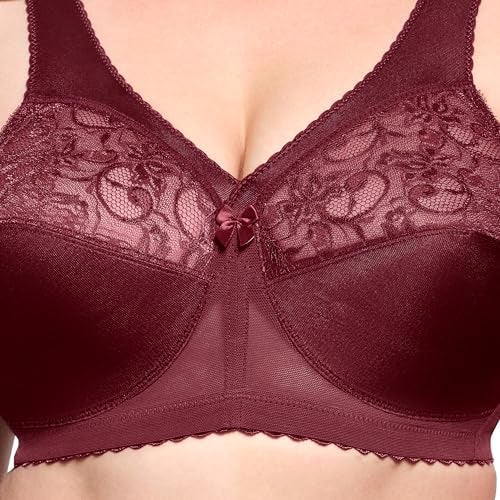 Glamorise Full Figure Plus Size MagicLift Original Support Bra Wirefree #1000 Burgundy - Image 2
