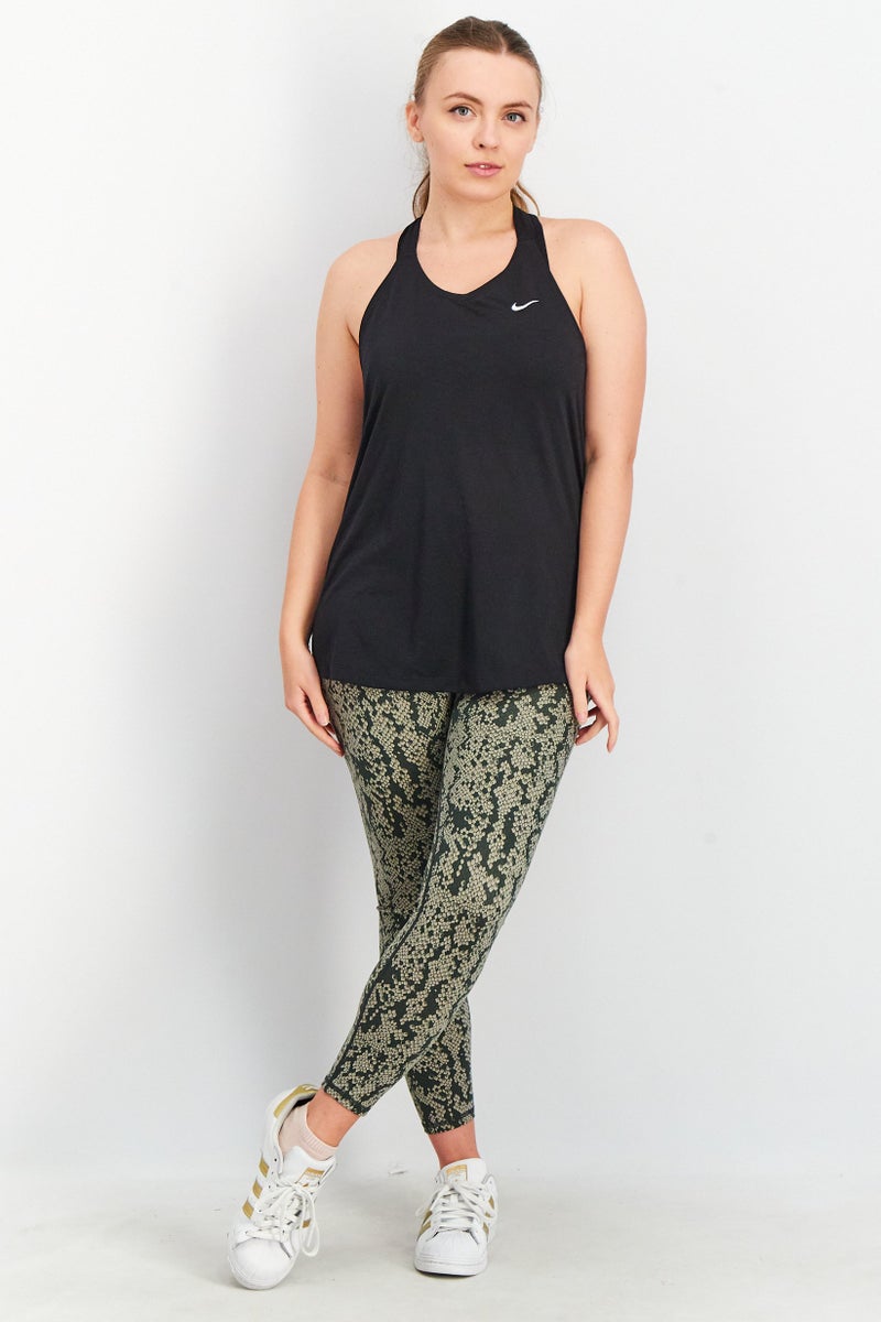 Nike Women Dri-Fit Sleeveless Elastika T-Back Logo Top, Black - Image 3