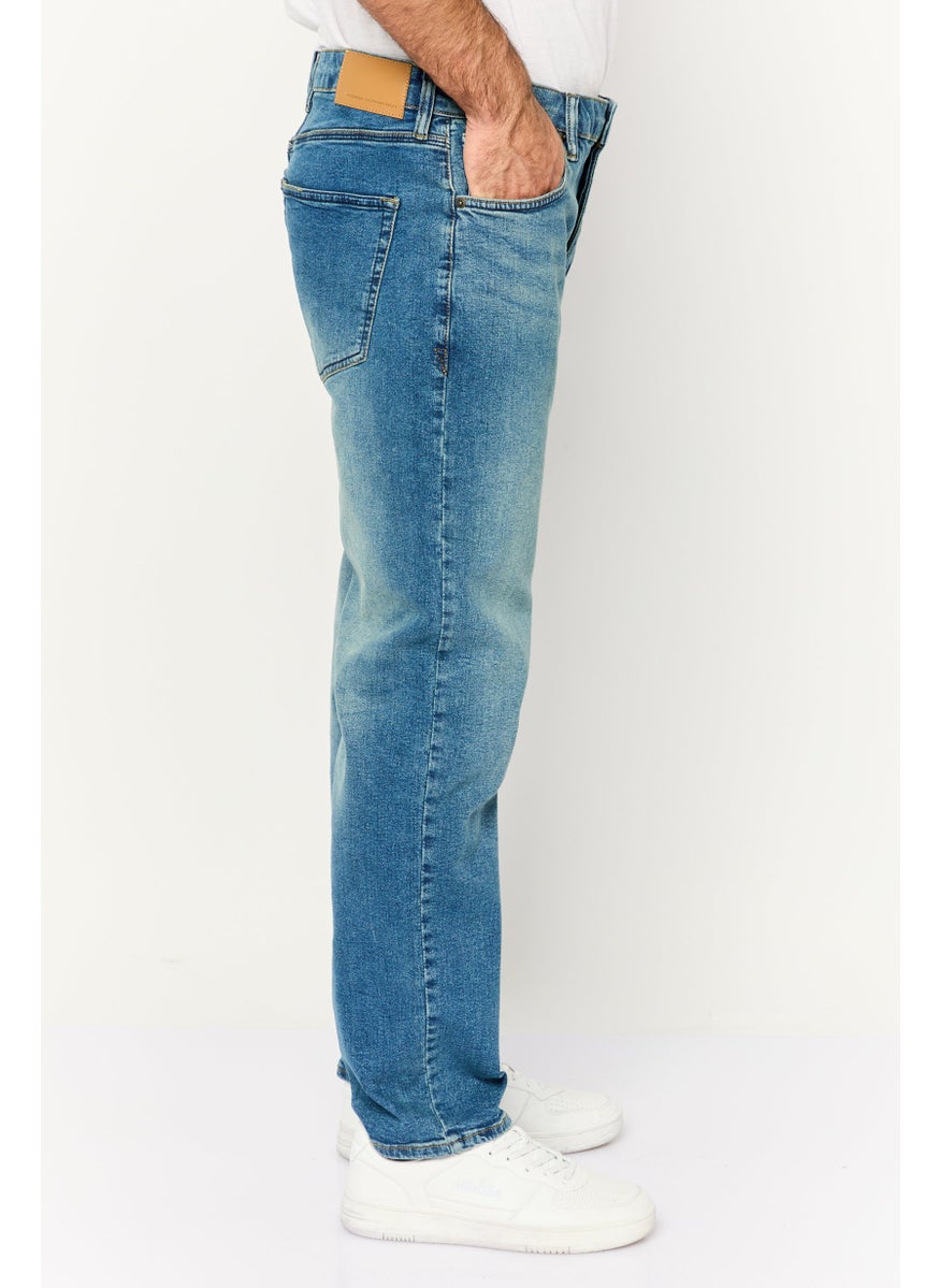 French Connection - Men Regular Fit Washed Stretchable Jeans, Blue - Image 1