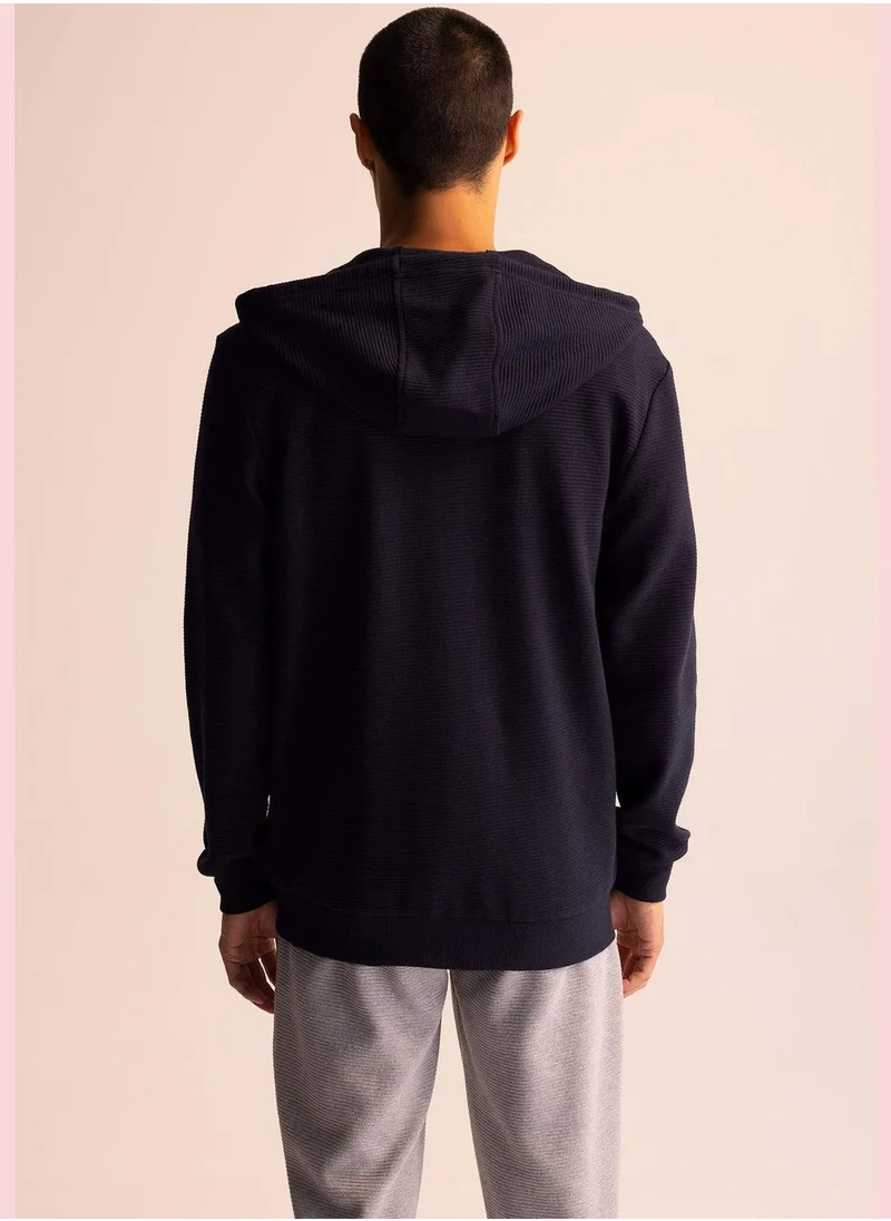 ديفاكتو Regular Fit Zippered Cardigan
