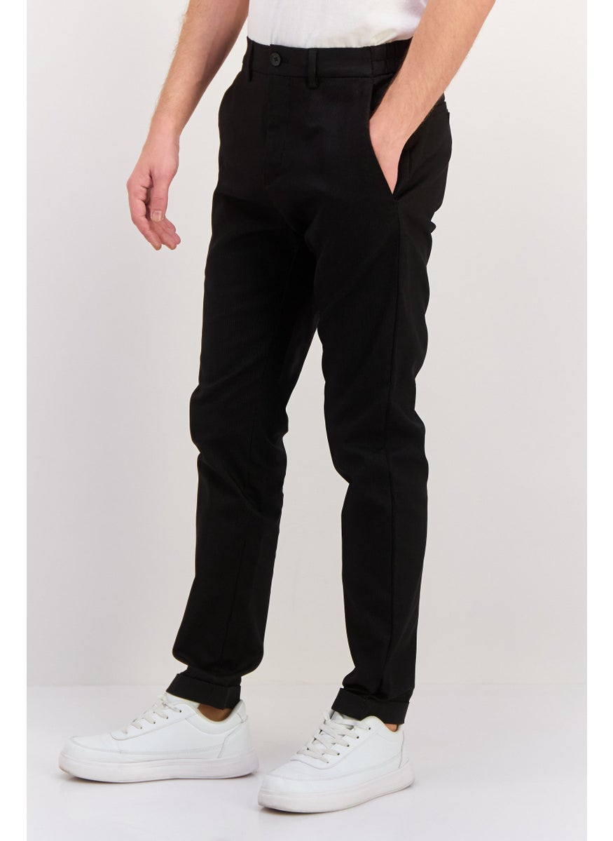 ESPRIT Men Slim Fit Micro Dots Chino Pants, Black  - Image 2