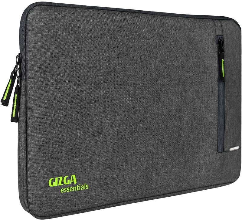 Gizga Essentials 13.3 Inch Laptop Sleeve Case Cover Pouch Bag with Front Pocket| Slim & Water-Resistant Nylon Fabric with Shockproof Foam Padding, Soft Lining & Premium Zipper Closure (Grey) - Image 1