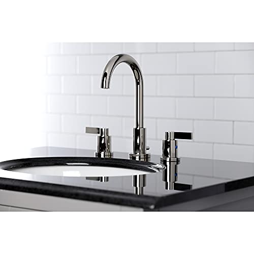 Kingston Brass Fauceture FSC8929NDL NuvoFusion Widespread Bathroom Faucet with Pop-Up Drain, Polished Nickel - Image 5
