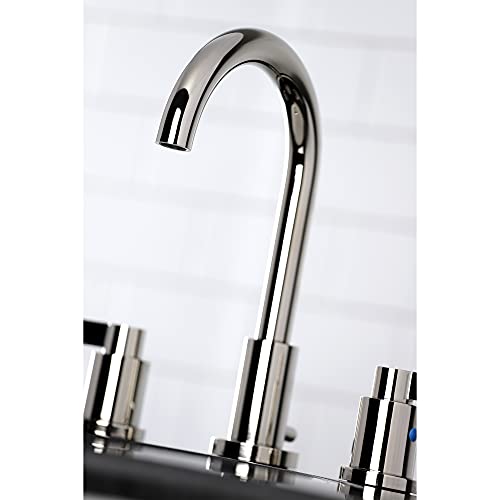 Kingston Brass Fauceture FSC8929NDL NuvoFusion Widespread Bathroom Faucet with Pop-Up Drain, Polished Nickel - Image 4