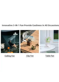 ICONA Icona Rechargeable AC/DC Fan with LED Light – Portable 3-Speed Desk Fan, Clip-On Function, Quiet Operation, Ideal for Home, Office, and Outdoor Use  - Image 2