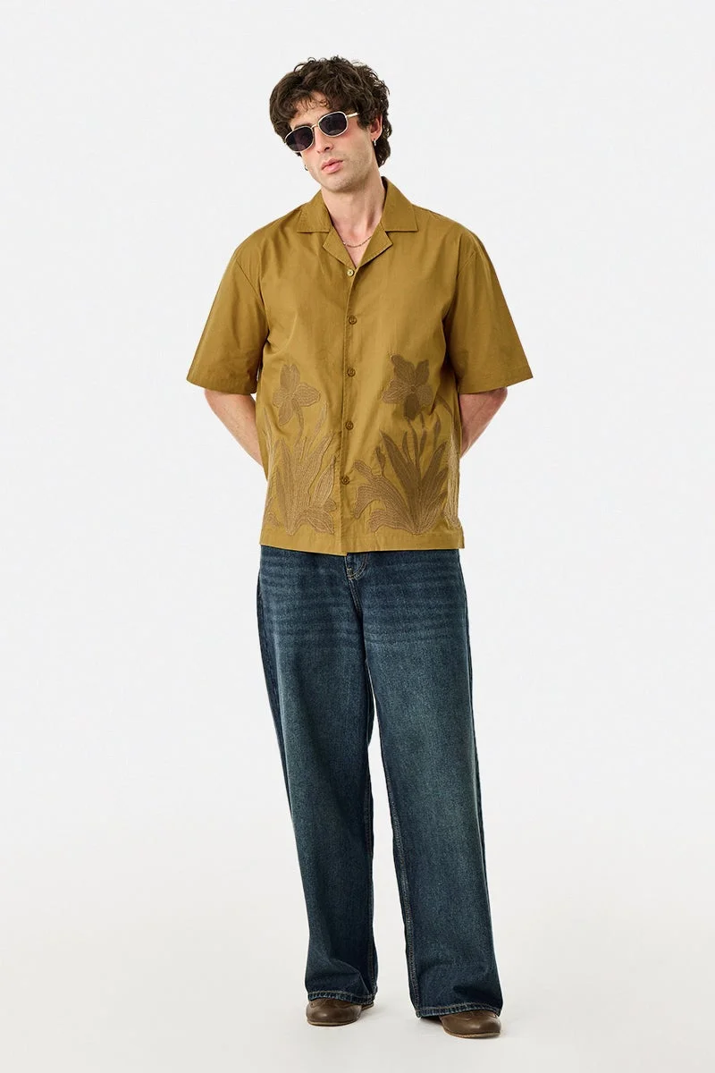 سنيتش قميص قطني % بقصة مزهرة