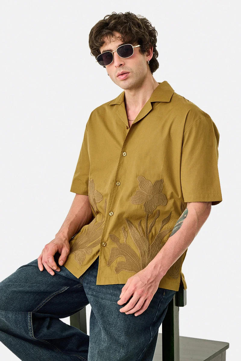 سنيتش قميص قطني % بقصة مزهرة