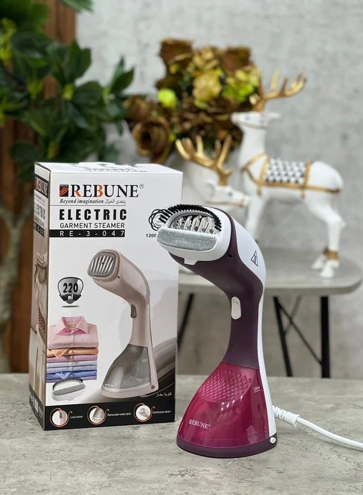 ريبون كاوية بخار محمولة مع فرشاة إزالة الوبر 220 ml 1400 W RE-3-047 عنابي - Image 2