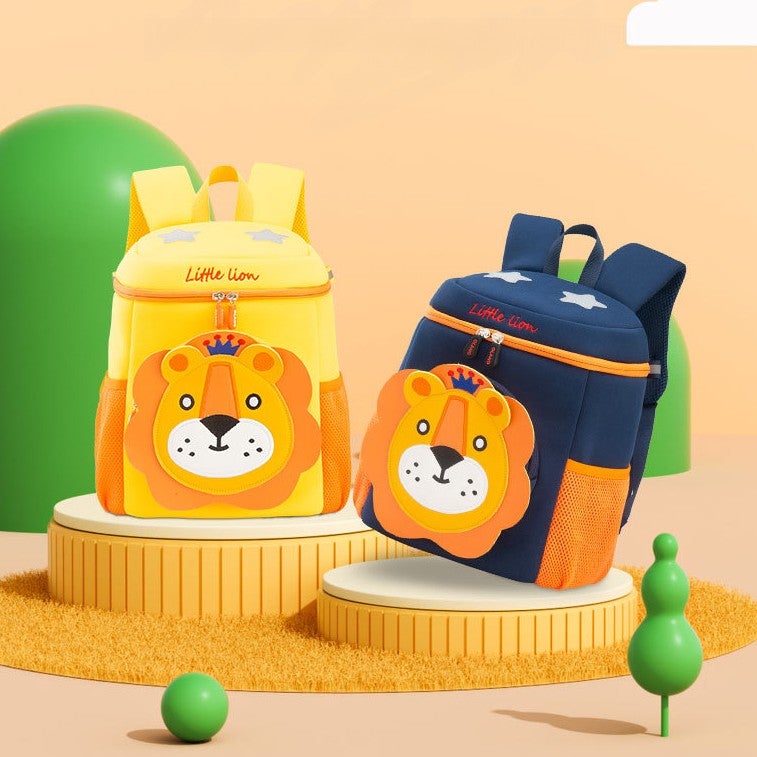 Kids Backpack Lion 3-6 Years, School Supplies Anti-Lost Large Capacity Waterproof Reflective Spine-Protective Kindergarten  Bag - Image 5