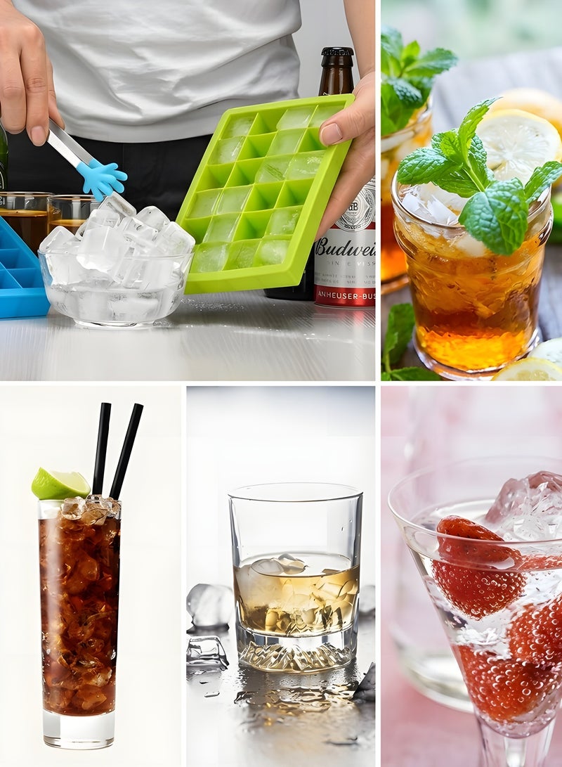 Beauenty 2 Pack ice Cube Trays, Silicone Ice Tray with Removable Lid Easy-Release Flexible Ice Cube Molds 24 Cubes per Tray for Baby Food, Chocolate, BPA Free - Image 4