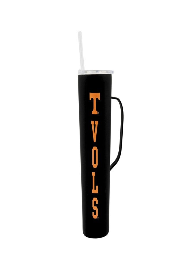 Decorvo NCAA 20 oz. Stainless Steel Tumbler with Handle - Officially Licensed Double Walled Insulated Roadie with Slide Lid and Straw (Tennessee - Black) - Image 1