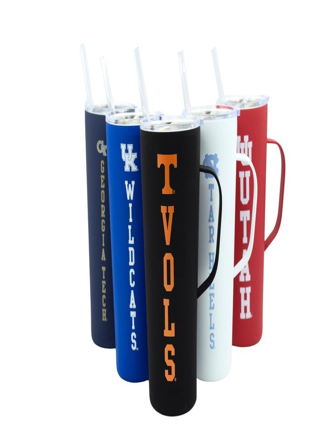 Decorvo NCAA 20 oz. Stainless Steel Tumbler with Handle - Officially Licensed Double Walled Insulated Roadie with Slide Lid and Straw (Tennessee - Black) - Image 2