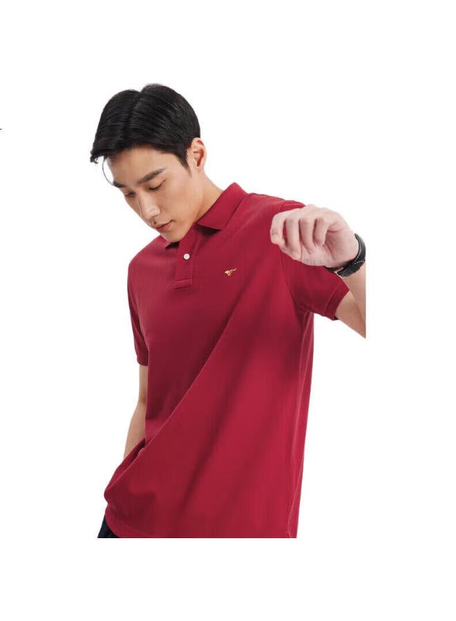 Septwolves Men'S Short Sleeve T-Shirt With Cool Feeling And Color Fixing, Antibacterial Collar Business Casual Solid Color Polo With Colorful Small Wolf Logo - Image 1