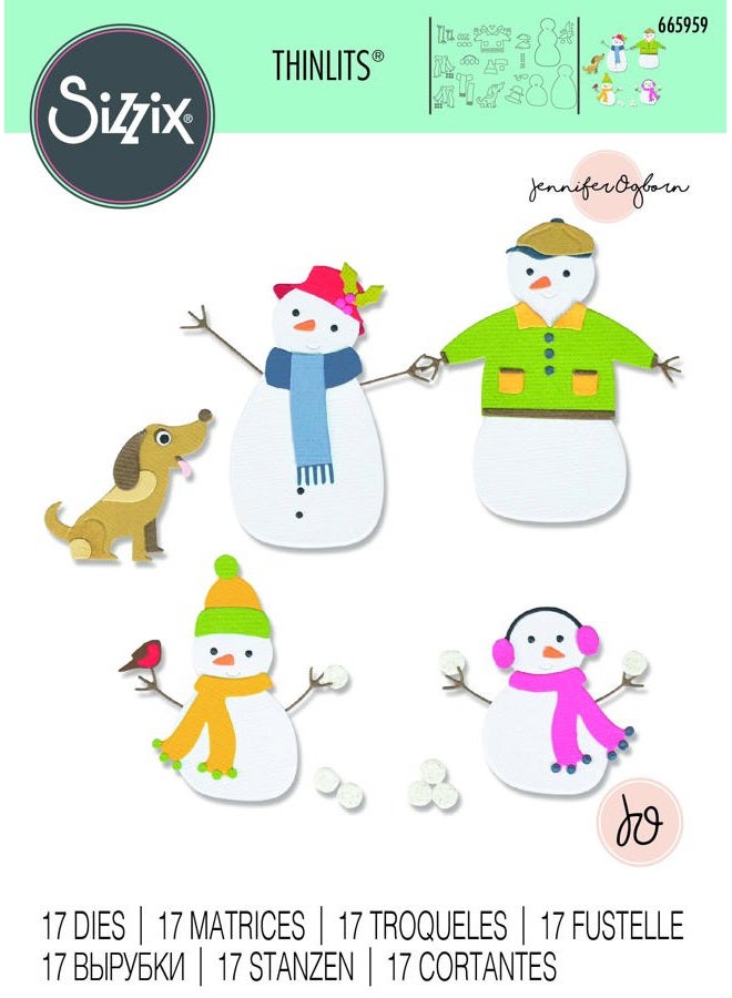 Sizzix مجموعة قوالب سIZZx Thinlits 17PK عائلة الثلج بواسطة جينيفر أوجبورن | 665959 | الفصل 3 2022، متعدد الألوان - Image 3