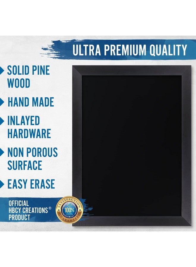 HBCY Creations 18 X 24 Rustic Black Solid Wood Frame Wall Chalkboard Magnetic Surface Home Décor Restaurant & Café Menus Blackboard Includes Chalk Eraser & Hanging Hardware - Image 4
