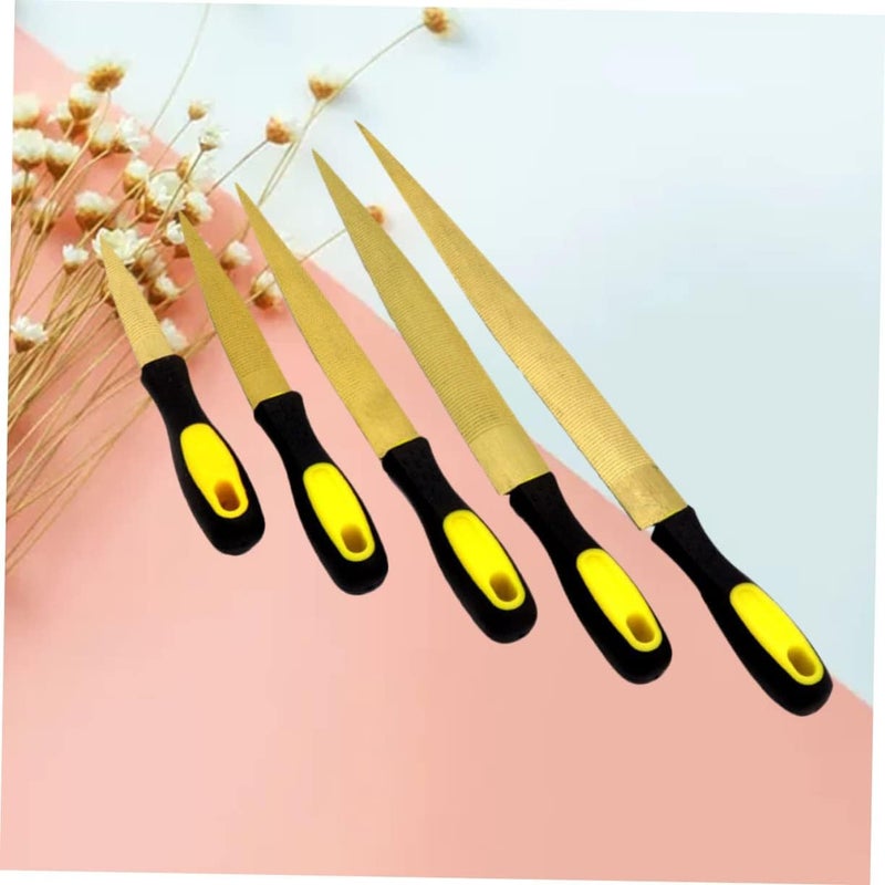 Generic DIY Craft Gadget 5pcs Wood Rasp File Set Plastic Handles for Woodworking - Image 2