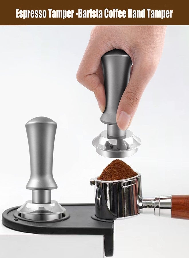 K COOL Espresso Hand Tamper, Premium Barista Coffee Tamper with Calibrated Spring, 100% Flat Stainless Steel Base Tamper for Breville Series 54mm Portafilter Basket (53mm, Black) - Image 3