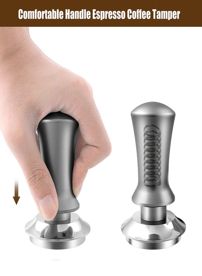 K COOL Espresso Hand Tamper, Premium Barista Coffee Tamper with Calibrated Spring, 100% Flat Stainless Steel Base Tamper for Breville Series 54mm Portafilter Basket (53mm, Black) - Image 5