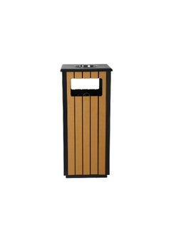 EKO Slats Wooden Trash Can Brown and Black EK9494  - Image 2
