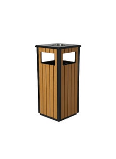 EKO Slats Wooden Trash Can Brown and Black EK9494  - Image 3