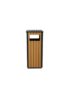 EKO Slats Wooden Trash Can Brown and Black EK9494  - Image 4