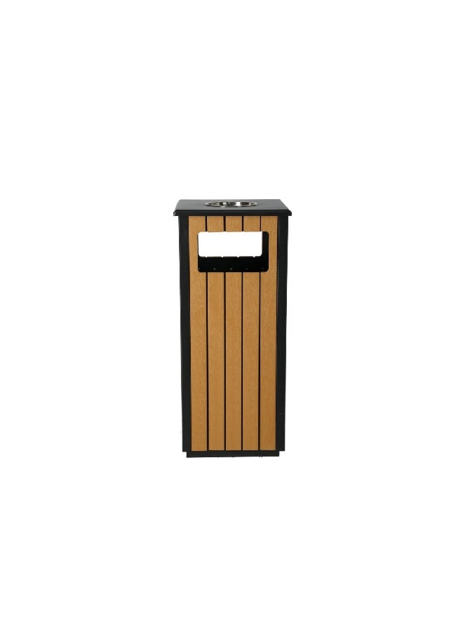EKO Slats Wooden Trash Can Brown and Black EK9494  - Image 4