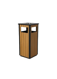 EKO Slats Wooden Trash Can Brown and Black EK9494  - Image 5