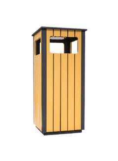 EKO Slats Wooden Trash Can Brown and Black EK9494  - Image 1