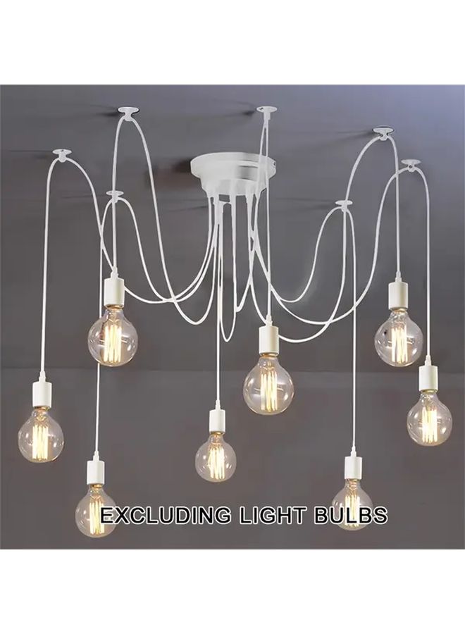 White 3 Heads Retro Pendant Lamp DIY Multiple Lamp Base E27 Industrial Hanging Lights For Cafe Bar Spider - Image 2