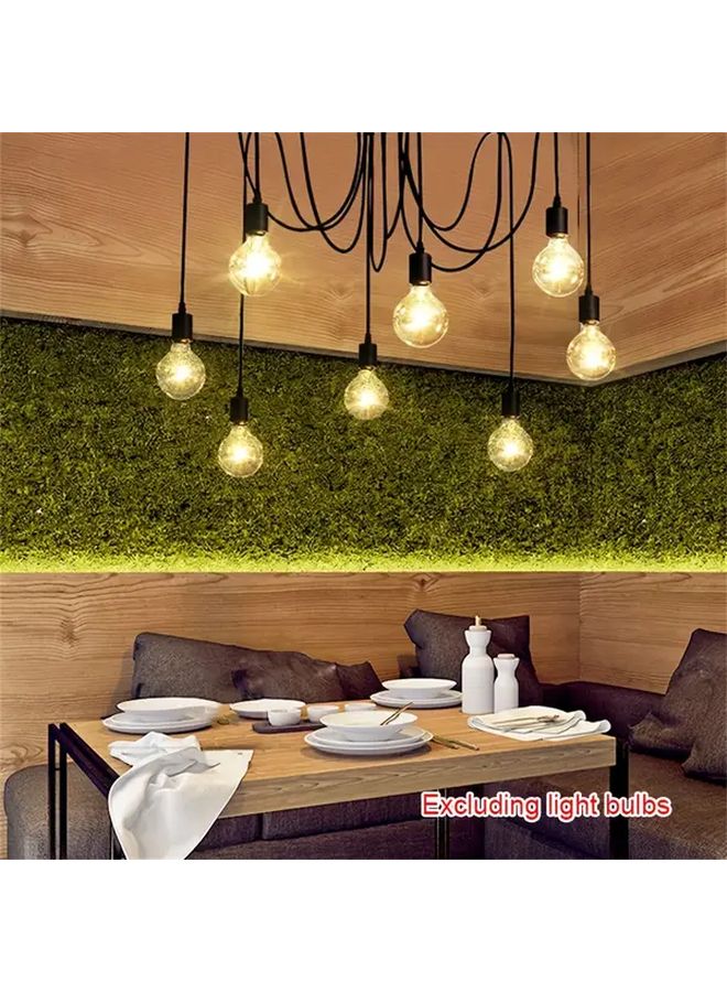 White 3 Heads Retro Pendant Lamp DIY Multiple Lamp Base E27 Industrial Hanging Lights For Cafe Bar Spider - Image 4