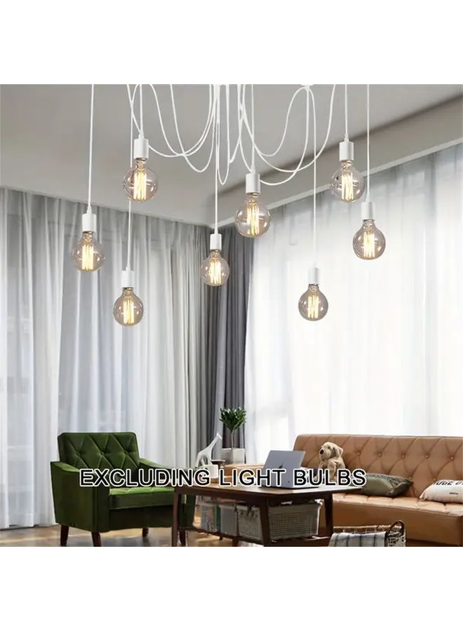 White 3 Heads Retro Pendant Lamp DIY Multiple Lamp Base E27 Industrial Hanging Lights For Cafe Bar Spider - Image 5