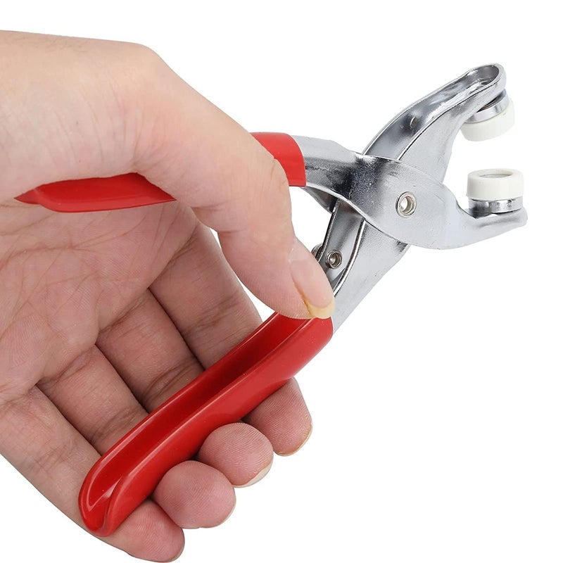Moxtiza Moxtiza Grommet Eyelet Setting Pliers Tool for Bag Shoes Leather Belt Cloth Easy Press Button Snap Fastener Plier Button Pincer Pile Clipper Setter Hand Tool with 100Pcs Multi Color Rivets 