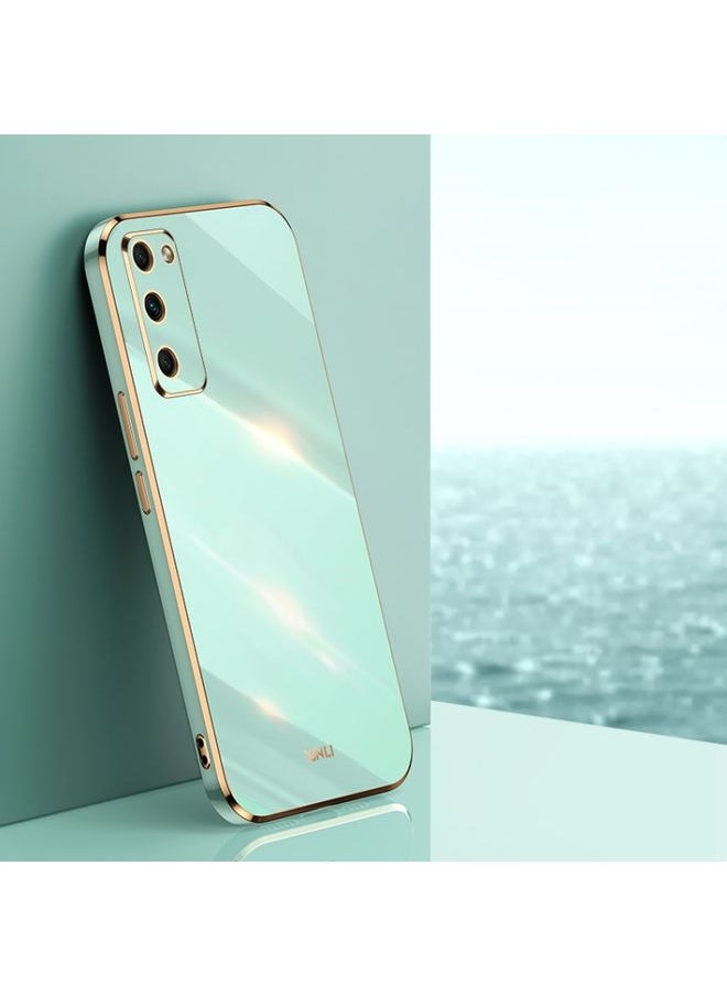 HuHa Case Cover For Honor 30 Youth XINLI Straight 6D Plating Gold Edge TPU Shockproof Case Mint Green 